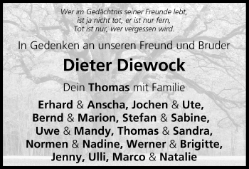 Anzeige von Dieter Diewock von MGO