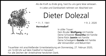 Anzeige von Dieter Dolezal von MGO