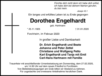 Anzeige von Dorothea Engelhardt von MGO
