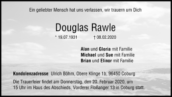 Anzeige von Douglas Rawle von MGO