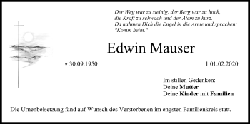 Anzeige von Edwin Mauser von MGO