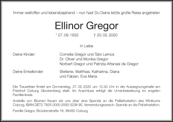 Anzeige von Ellinor Gregor von MGO