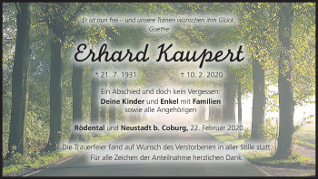 Anzeige von Erhard Kaupert von MGO
