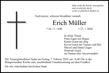 Anzeige von Erich Müller von MGO