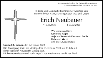Anzeige von Erich Neubauer von MGO