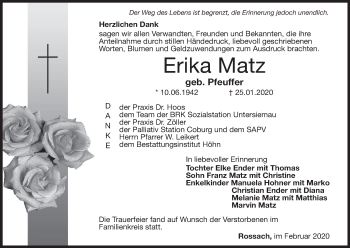 Anzeige von Erika Matz von MGO