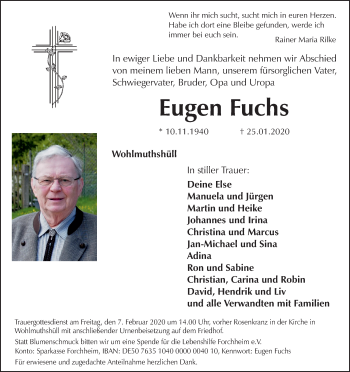 Anzeige von Eugen Fuchs von MGO