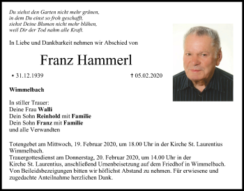 Anzeige von Franz Hammerl von MGO