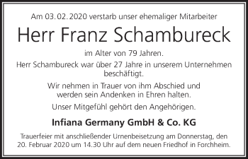 Anzeige von Franz Schambureck von MGO