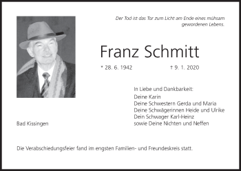 Anzeige von Franz Schmitt von MGO