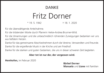 Anzeige von Fritz Dorner von MGO