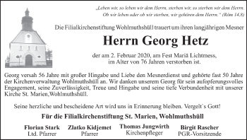 Anzeige von Georg Hetz von MGO