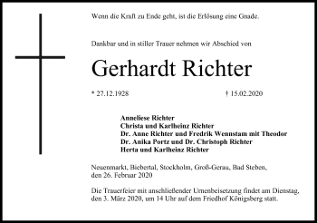 Anzeige von Gerhardt Richter von MGO