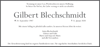 Anzeige von Gilbert Blechschmidt von MGO