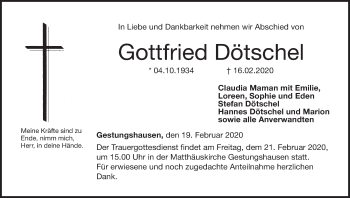 Anzeige von Gottfried Dötschel von MGO
