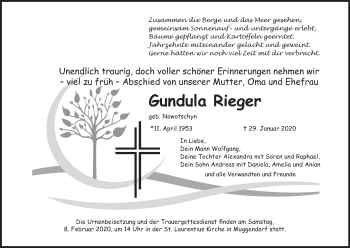 Anzeige von Gundula Rieger von MGO