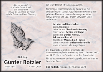 Anzeige von Günter Rotzler von MGO