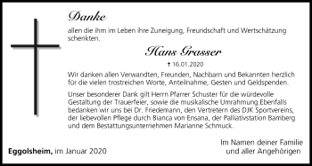 Anzeige von Hans Grasser von MGO