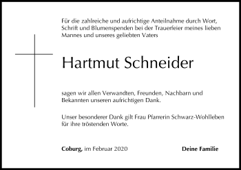 Anzeige von Hartmut Schneider von MGO