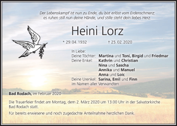 Anzeige von Heini Lorz von MGO