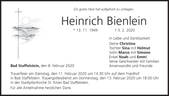 Anzeige von Heinrich Bienlein von MGO
