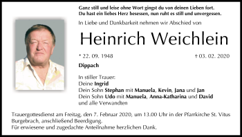 Anzeige von Heinrich Weichlein von MGO