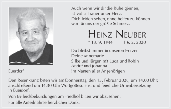Anzeige von Heinz Neuber von MGO