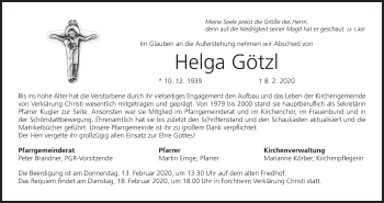 Anzeige von Helga Götzl von MGO