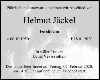 Anzeige von Helmut Jäckel von MGO