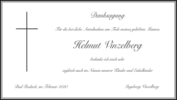 Anzeige von Helmut Vinzelberg von MGO