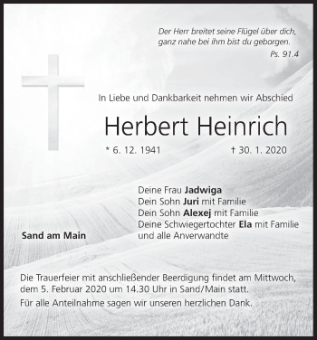 Anzeige von Herbert Heinrich von MGO