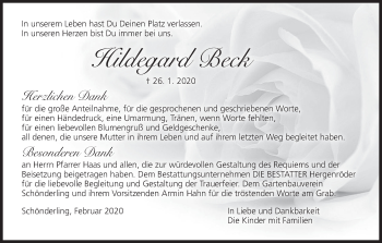 Anzeige von Hildegard Beck von MGO