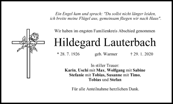 Anzeige von Hildegard Lauterbach von MGO