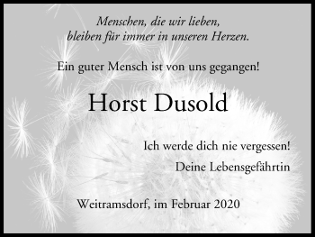 Anzeige von Horst Dusold von MGO