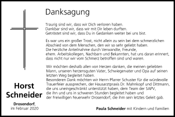 Anzeige von Horst Schneider von MGO