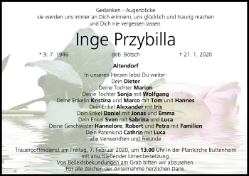 Anzeige von Inge Przybilla von MGO