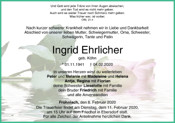 Anzeige von Ingrid Ehrlicher von MGO