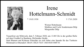 Anzeige von Irene Hottelmann-Schmidt von MGO