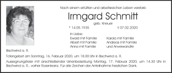 Anzeige von Irmgard Schmitt von MGO