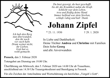 Anzeige von Johann Zipfel von MGO