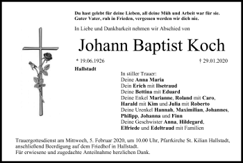 Anzeige von Johann Baptist Koch von MGO