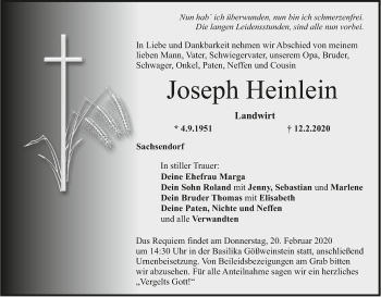 Anzeige von Joseph Heinlein von MGO