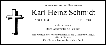 Anzeige von Karl Heinz Schmidt von MGO
