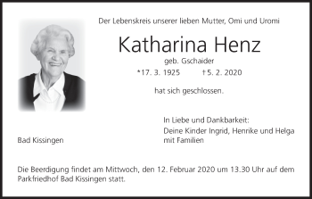Anzeige von Katharina Henz von MGO