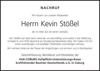 Anzeige von Kevin Stößel von MGO