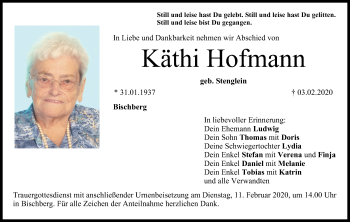 Anzeige von Käthi Hofmann von MGO