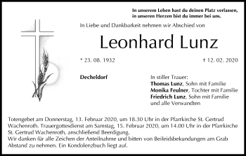 Anzeige von Leonhard Lunz von MGO