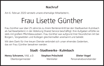 Anzeige von Lisette Günther von MGO