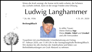 Anzeige von Ludwig Langhammer von MGO