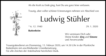 Anzeige von Ludwig Stühler von MGO